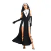 Fantasias Europeias e Americanas de Halloween para Adultos Role-Playing Páscoa Freira Cruz Virgem Vestido Fantasias de Performance
