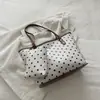 Bolso tote de lunares dulce y chic estilo coreano, nuevo conjunto de dos piezas, bolso de hombro, gran capacidad, casual, bolso de mano para estudiante