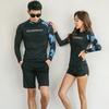 Maiô Estilo Coreano Feminino Conservador Dividido Ângulo Reto Manga Longa Esportes de Fonte Termal Emagrecedor Cobertura da Barriga Roupa de Mergulho para Casais