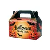 Bolsa de Halloween Personalizada Caja de Dulces Caja de Cartón Blanco Caja de Empaque para Hornear Patrón de Calabaza Murciélago Caja de Regalo para Fiesta