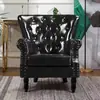Sofá de terciopelo individual estilo americano, sillón perezoso a rayas retro simple, silla sofá de cuero para balcón de casa, sofá pequeño de moda