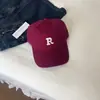 Gorra de Béisbol Nueva Estilo Coreano con Letra R para Mujer Primavera y Verano Pareja Casual Versátil Parte Superior Suave Protección Solar Gorra de Pico Moda
