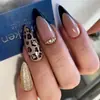 Puntas de Uñas Postizas con Estampado de Leopardo de Venta Caliente Transfronteriza, Puntas de Uñas Portátiles de Gama Alta, Pegatinas para Arte de Uñas, Puntas de Uñas Terminadas de 24 Piezas al por Mayor