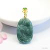 Colgante de Jade Grado A Natural Guan Yu Paisaje de Agua Azul Collar de Marca Joyería de Jade Venta al Por Mayor en Vivo S4112903