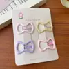 Paquete de 4 Rosa Morado Fantasía Dulce Cremoso Básico Gota Aceite bb Pin Pasador Todo-partido Flequillo Pinza para el Cabello de Niña