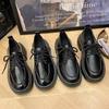 Nuevos Zapatos Mary Jane de Cuero Pequeños con Suela Gruesa para Aumentar la Altura para Mujer, Zapatos Retro de Estilo Británico de Moda y Versátiles para Mujer, Primavera y Verano 2025