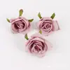 Cabezas de Flores de Rosa Artificiales Retro Estilo Europeo de 7 cm, Materiales para Corona DIY Hecha a Mano, Flores Falsas con Acabado de Alta Gama, Flores Artificiales Realistas