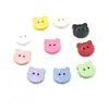 Botões de Cabeça de Urso de Dois Olhos Coloridos Plástico Desenho Animado Fofo Roupas Infantis Cardigan Suéter Botões DIY Estoque Pronto