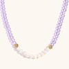 Collar Europeo y Americano Transfronterizo de Diseño Commuter Acero Inoxidable Chapado en Oro de 18K Diez Perlas de Agua Dulce Cristal Facetado Hecho a Mano para Mujer