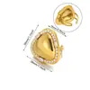 Anillo de Acero Inoxidable con Circonita Exagerado de Alto Nivel Europeo y Americano, Anillo de Luz de Lujo Tejido Hueco, Anillo de Dedo de Moda, Anillos de Nicho