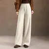 Pantalones rectos de color liso, cálidos, versátiles y con buena caída para mujer, nuevo estilo otoño e invierno 2026, de cintura alta elástica, adelgazantes, gruesos, casuales, modernos