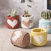 Conjunto de xícaras tecidas à mão sala de estar escritório casa interior plantas suculentas flor varanda ornamentos fabricantes atacado