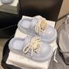 Zuecos Lindos y Originales para Dedos Grandes para Mujer, Nuevo Estilo Primavera/Verano 2025, Cordones Dibujos Animados Versátiles Estilo Universitario Zapatillas de Dos Vías