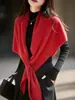 Chal grande 100% lana australiana pura para mujer, suave y cálido para otoño e invierno, se puede usar como capa, tiene un tacto de alta gama, bufanda de doble uso, capa tejida