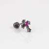 Aço Titânio Cobre Microincrustado Zircônia Hélice da Orelha Aranha Escura Little Red Book Joias Brilhantes Brincos Brincos de Cruz para Homens e Mulheres
