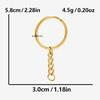 Llavero colgante de acero inoxidable 304 chapado en oro de 18 quilates, anillo individual, accesorios de joyería DIY, material para colgante, llavero.