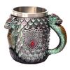 Caneca de resina e aço inoxidável transfronteiriça formato caveira de dragão taça ornamentos de decoração para casa