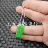 Brincos de jade luantong verde espinafre brincos cilíndricos de turquesa brincos de jade verde sol totalmente verdes venda direta da fábrica de brincos