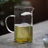 Vidrio transparente de borosilicato con filtro de red de Luna Creciente taza para ceremonia pública Hogar Hospitalidad té mariscos tetera juego de té kung fu
