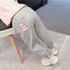 Calças Casuais Femininas de Primavera e Outono Estilo Western Bebê Personalidade Infantil Tendência Estilo Coreano Moda Rua Estilo Desenho Animado Trilhos de Perna
