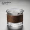 Taza de té de vidrio con patrón vertical de estilo japonés, taza de café con aislamiento térmico de nogal, taza maestra, taza individual, taza de jugo con patrón de martillo para el hogar