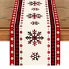 Bandera de Mesa Navideña Nueva Transfronteriza Lino Creativa Impresa Muñeco de Nieve Anciano Mantel Individual Ambiente Decoraciones de Mesa Navideñas