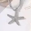 Collar y pendientes con colgante de estrella de mar, estilo europeo y americano, con personalidad transfronteriza, ideal para fiestas, vacaciones, playa y joyería.