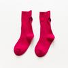 Nuevos Calcetines de Longitud Media de Color Fluorescente para Niños Calcetines Bordados de Smiley Calcetines Cortos de Algodón de Color Sólido de Moda para Niños y Niñas