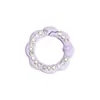Anel Colorido de Diamante Fivela de Mola Diamante Dupla Face Flor de Ameixa Anel Aberto Pétala Chaveiro Acessórios DIY Anel de Conexão de Liga