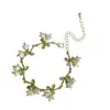 Aretes de Lirio del Valle Blancos + Pulsera + Collar ~ Pendientes Nuevos de Primavera Súper Hada Cadena para Clavícula de Niña Clip para Oreja