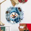 BRUP Natal 3D Estéreo Adesivo de Parede Fofo Boneco de Neve Quebrando Parede Padrão de Parede Autoadesivo Decorativo BR2356C