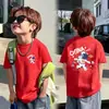 2026 Nueva Camiseta de Verano Casual de Manga Corta para Niños Mayores, Camiseta de Algodón Puro con Dibujos Animados para Niños de Primaria
