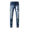 Marca europeia e americana da moda PUR nova coleção de primavera jeans skinny azuis com grafite desgastado e stretch slim-fit para homens