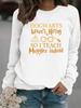 Suéter informal de manga larga con estampado de letras europeas y americanas de comercio exterior para mujer de otoño e invierno con cuello redondo y diseño transfronterizo de Amazon