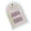 Patch de Unha Usável para Uso Interno Atacado Roxo Claro Contas de Vidro Olho de Gato Tiras de Unha Pré-fabricadas Manicure Simples Elegante Cor Pura