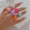 Anillo acrílico transparente colorido creativo europeo y americano ins personalidad anillo de resina redondo simple para hombres y mujeres