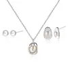 Pendientes Geométricos de Latón con Baño de Oro Real de Diseño Simple Transfronterizos Conjunto de Joyería de Collar de Moda Lujoso Ligero Versátil