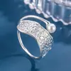 Anillo de Perla de Doble Capa para Mujer, Lujo Ligero, Sensación de Alta Gama, Anillo Abierto Único para Dedo Índice con Índice de Lámina, Nuevo Modelo 2024, Personalizado para Mujer