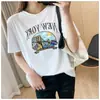 Camiseta C01 tamanho G regular feminina especial para corpo gordo 300kg gorda mm pode usar camiseta de manga curta estampada coreana versão coreana