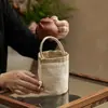 Bolsita de brocado, especialmente diseñada para tazas de té, bolsa de viaje portátil, bolsa de almacenamiento pequeña, bambú, nuevo estilo chino