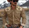 Bestseller transfronterizo: Nueva camisa vaquera de estilo occidental para hombre para primavera y otoño, top versátil para exteriores y uso diario