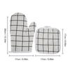 Guantes Aislantes Térmicos de Algodón con Cuadros Pequeños, Guantes Gruesos para Horno Resistentes a Altas Temperaturas, Guantes Antiescaldaduras para Microondas, Guantes Resistentes al Calor