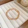 Pulseira de Corda Trançada Cristal Fresca de Verão, Pulseira de Luxo Leve e de Alta Qualidade, Design Moderno e Exquisito, Joia de Mão de Nicho para Mulheres