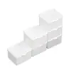Caja de almacenamiento estilo ins con tapa abatible, color blanco puro, portatarjetas con pegatina larga, caja de almacenamiento con tapa, gran capacidad, plástico a prueba de polvo