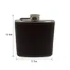 Venta Directa de Fábrica Rusia Pequeña Petaca de Vino Portátil para Exteriores de 6 Onzas Cuero Marrón Botella de Vino Petaca de Acero Inoxidable para Vino al por Mayor