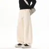 Nova coleção outono e inverno: calças casuais masculinas de corte reto, cor sólida, modernas, versáteis, com barra curva, modelagem solta, tamanhos grandes e estilo moletom