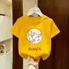 Camiseta de Algodón Puro Casual de Moda para Niñas Verano 2026 Nuevo Elegante Top de Media Manga para Niños Mayores Niñas a la Moda