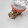 Medidor de agua mecánico de tipo seco de flujo único, medidor de agua de flujo único con carcasa de cobre, medidor de agua potable de alta sensibilidad, medidor de agua roscado específico para exportación