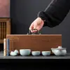 Tetera Portátil de Horno Ru, Taza de Maestro, Dos Tazas para Invitados con Pequeño Quemador de Incienso, Juego en Caja de Regalo para Uso en Casa y Oficina, Adecuado para Regalar, Logo Personalizable