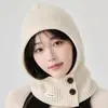 Atacado transfronteiriço de balaclavas estilo coreano para o dia a dia, direto da fábrica de origem, com designs fofos e cores sólidas, adequadas para tamanhos de cabeça maiores